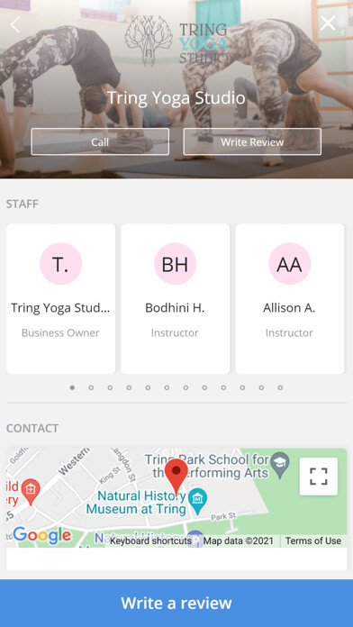 Emulate iPhone app Tring Yoga Studio using MyAndroid