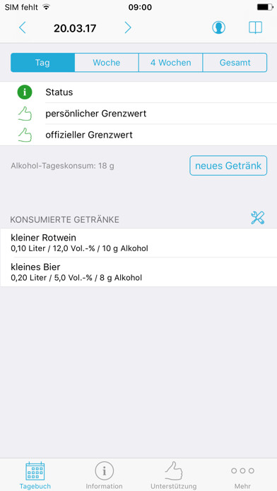 Emulate iPhone app Trinktagebuch using MyAndroid Emulate iPhone app Trinktagebuch using MyAndroid