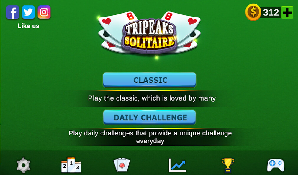 Emulate iPhone app TriPeaks Solitaire - Card Game using MyAndroid