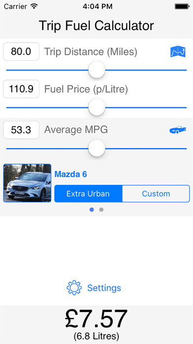 Emulate iPhone app Trip Fuel Calculator using MyAndroid Emulate iPhone app Trip Fuel Calculator using MyAndroid