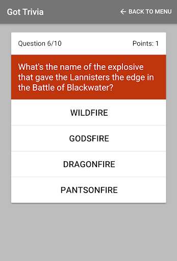 Emulate Android APK Trivia for Game of Thrones