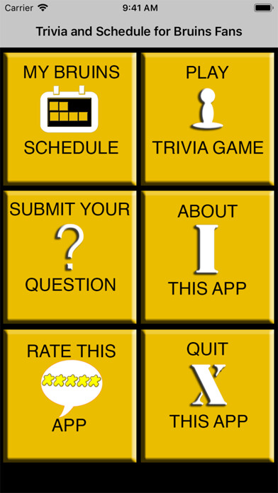 Emulate iPhone app Trivia Game for Bruins Fans using MyAndroid
