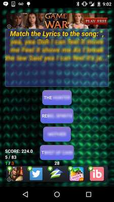 Emulate Android APK Trivia of Pac Div Songs Quiz