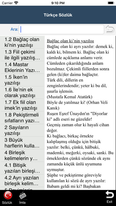 Emulate iPhone app Türkçe Sözlük - ZenSoft using MyAndroid