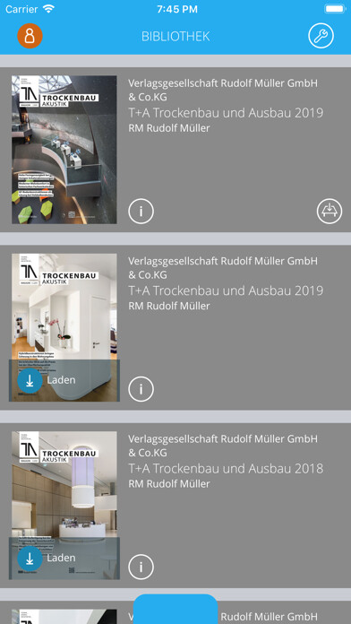 Emulate iPhone app Trockenbau und Ausbau using MyAndroid
