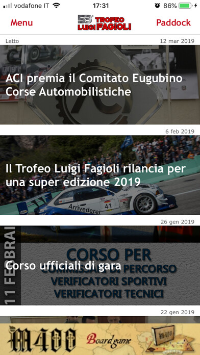 Emulate iPhone app Trofeo Luigi Fagioli using MyAndroid