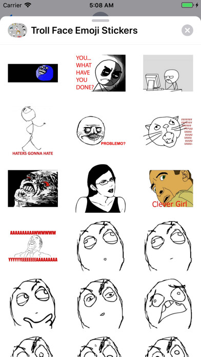 Emulate iPhone app Troll Face Emoji Stickers using MyAndroid Emulate iPhone app Troll Face Emoji Stickers using MyAndroid
