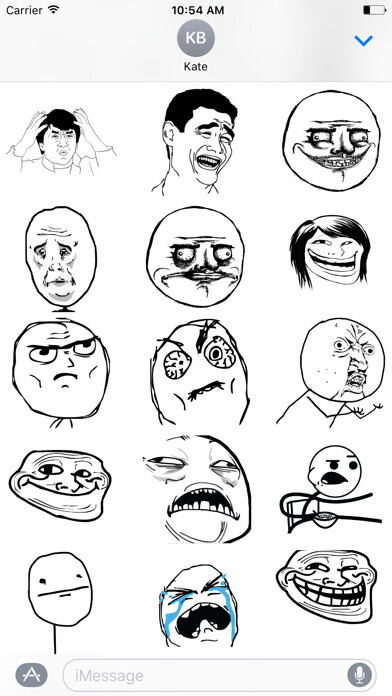 Emulate iPhone app Troll Face Stikers Pack for iMessage using MyAndroid Emulate iPhone app Troll Face Stikers Pack for iMessage using MyAndroid