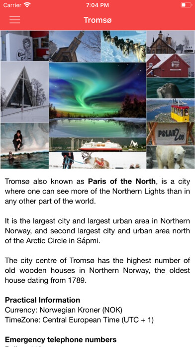 Emulate iPhone app Tromsø City Guide using MyAndroid