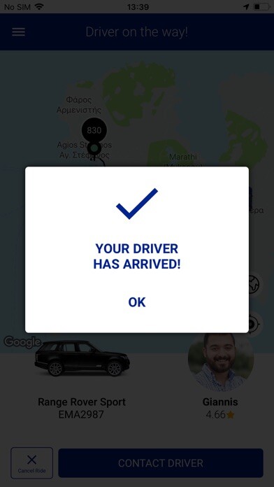 Emulate iPhone app TropeZapp Taxi Passenger using MyAndroid