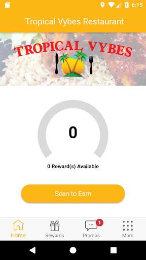 Run android online APK Tropical Vybes Restaurant Rewards from MyAndroid or emulate Tropical Vybes Restaurant Rewards using MyAndroid