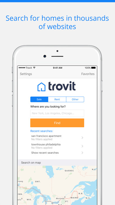 Emulate iPhone app Trovit Homes using MyAndroid
