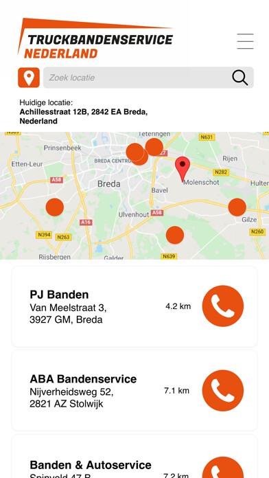 Emulate iPhone app Truckbandenservice Nederland using MyAndroid Emulate iPhone app Truckbandenservice Nederland using MyAndroid