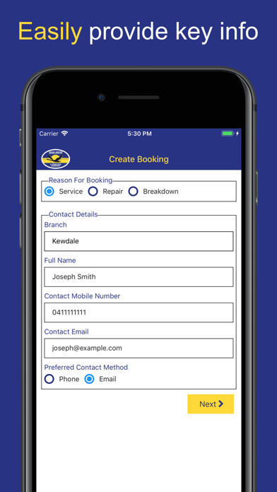 Emulate iPhone app Truck Centre WA - Booking App using MyAndroid Emulate iPhone app Truck Centre WA - Booking App using MyAndroid