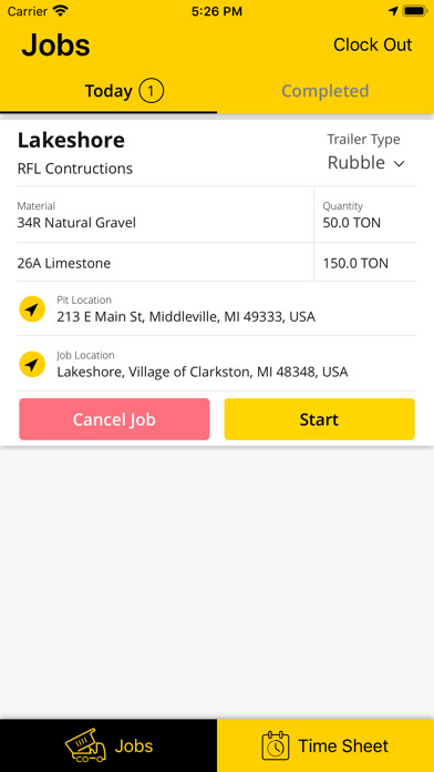 Emulate iPhone app Truck Logs using MyAndroid