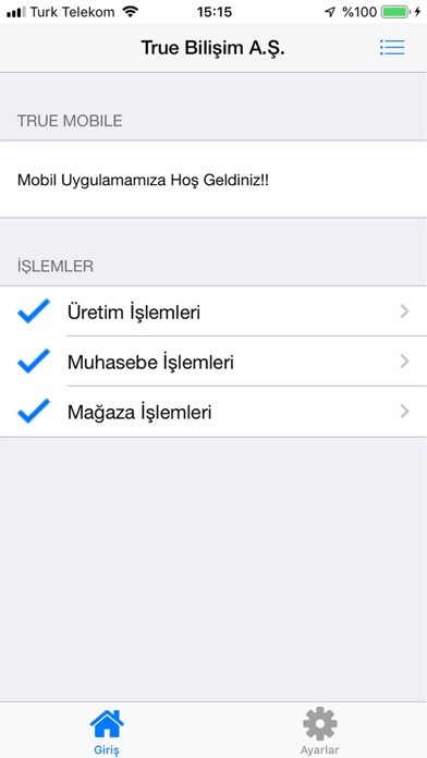 Emulate iPhone app True Bilişim using MyAndroid