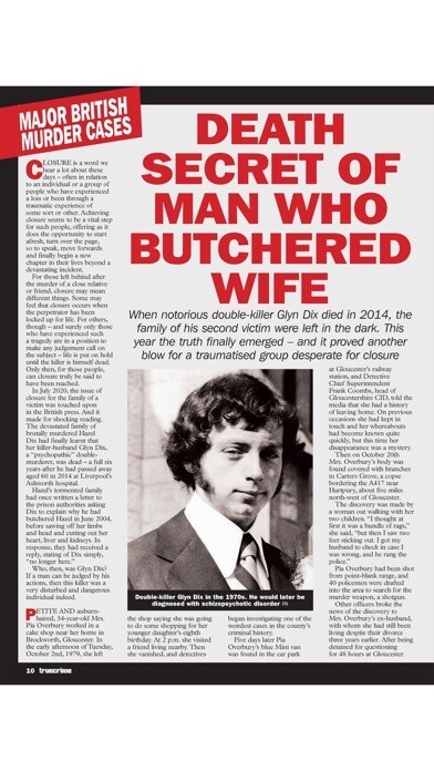 Emulate iPhone app True Crime Magazine using MyAndroid