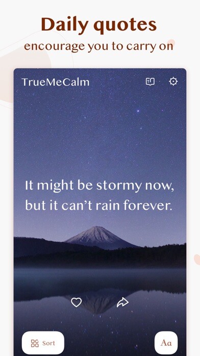 Emulate iPhone app TrueMeCalm: Daily Affirmations using MyAndroid Emulate iPhone app TrueMeCalm: Daily Affirmations using MyAndroid