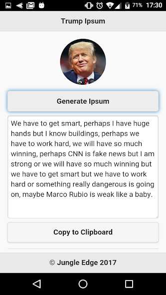 Run android online APK Trump Ipsum from MyAndroid or emulate Trump Ipsum using MyAndroid