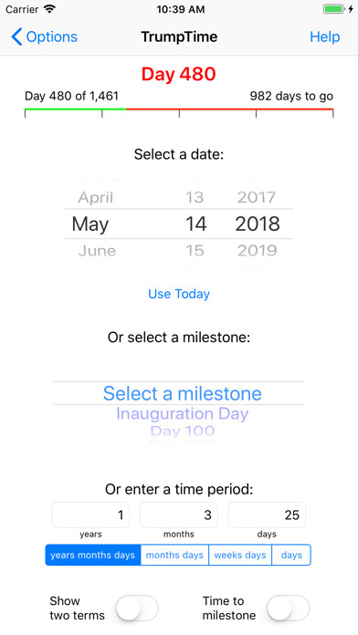Emulate iPhone app TrumpTime Date Calculator using MyAndroid Emulate iPhone app TrumpTime Date Calculator using MyAndroid