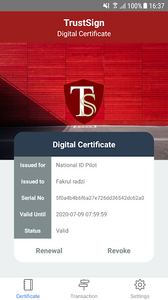 Run android online APK TrustSign from MyAndroid or emulate TrustSign using MyAndroid