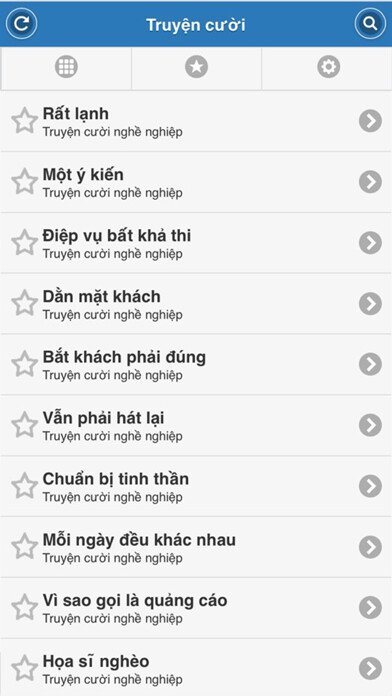 Emulate iPhone app Truy?n C??i - cuoi moi ngay using MyAndroid