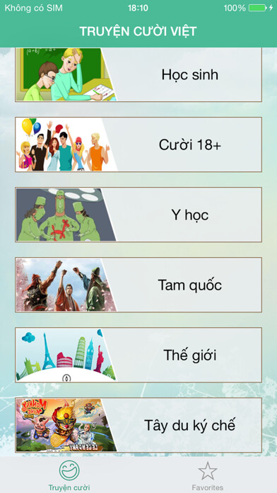 Emulate iPhone app Truyện Cười Tuyển Chọn using MyAndroid