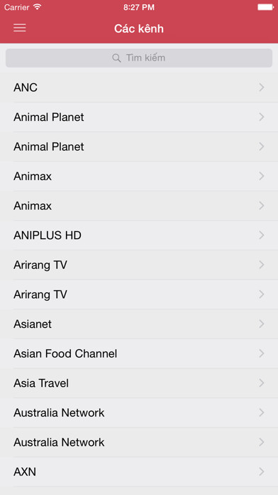 Emulate iPhone app Truyền hình việt miễn phí using MyAndroid