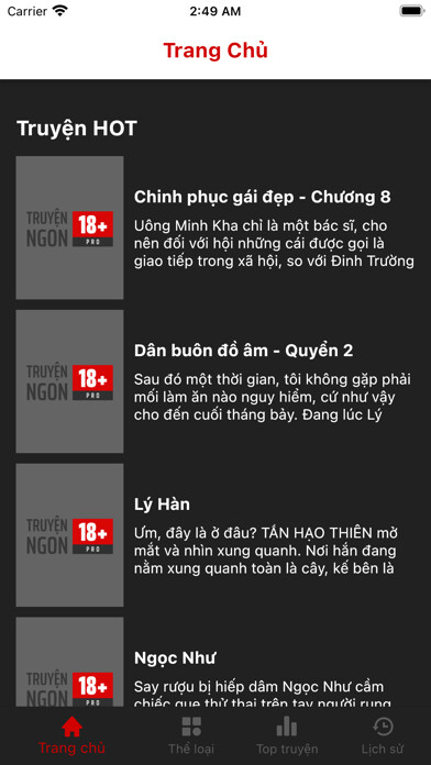 Emulate iPhone app Truyện Ngon 18+ Pro using MyAndroid