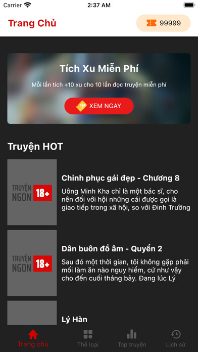 Emulate iPhone app Truyện Ngon 18+ using MyAndroid