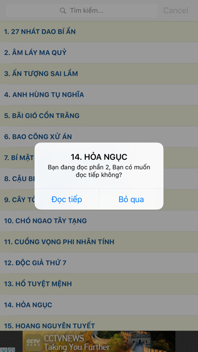 Emulate iPhone app Truy?n trinh thm hay nh?t th? gi?i - kho sch m?i using MyAndroid