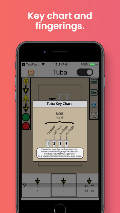 Emulate iPhone app Tuba Fingering & Tuning using MyAndroid Emulate iPhone app Tuba Fingering & Tuning using MyAndroid