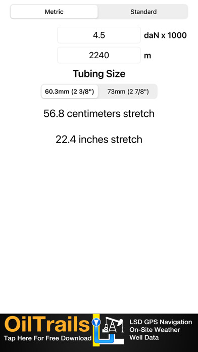 Emulate iPhone app Tubing Stretch Calculator using MyAndroid Emulate iPhone app Tubing Stretch Calculator using MyAndroid