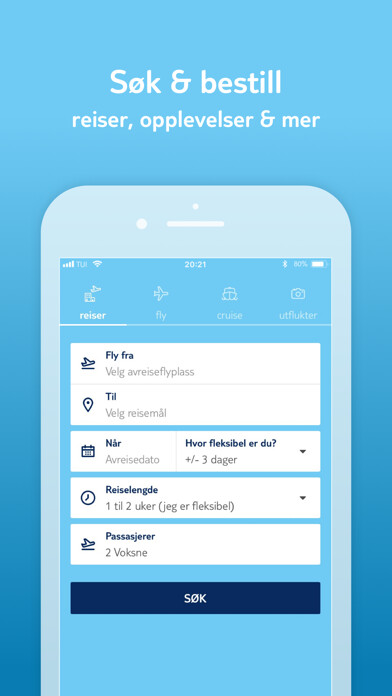 Emulate iPhone app TUI Norge – din reiseapp using MyAndroid