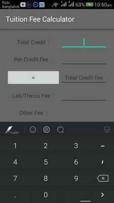 Emulate Android APK Tuition Fee Calculator Emulate Android APK Tuition Fee Calculator
