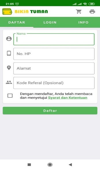 Run android online APK TUMAN - Pulsa Murah Nasional from MyAndroid or emulate TUMAN - Pulsa Murah Nasional using MyAndroid