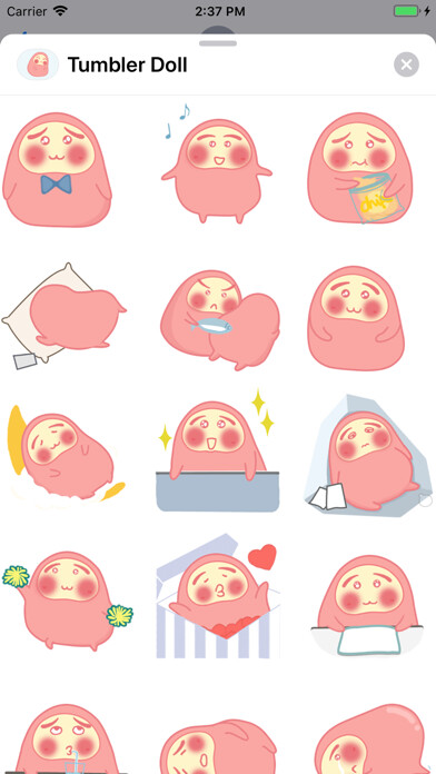 Emulate iPhone app Tumbler Doll Animated Stickers using MyAndroid Emulate iPhone app Tumbler Doll Animated Stickers using MyAndroid