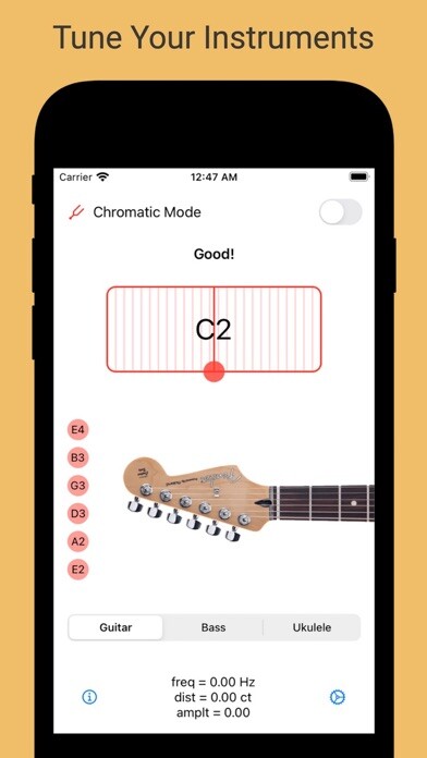 Emulate iPhone app TuneHertz: Chromatic Tuner using MyAndroid Emulate iPhone app TuneHertz: Chromatic Tuner using MyAndroid