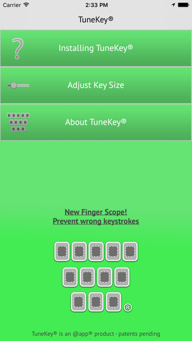 Emulate iPhone app TuneKey® - Key Size & Finger Scope using MyAndroid Emulate iPhone app TuneKey® - Key Size & Finger Scope using MyAndroid