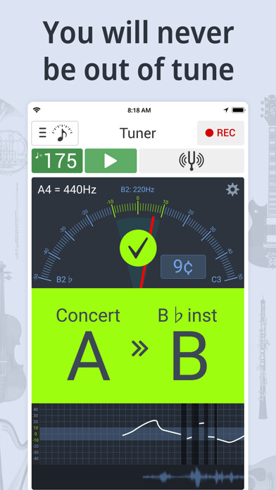 Emulate iPhone app Tuner & Metronome -Soundcorset using MyAndroid Emulate iPhone app Tuner & Metronome -Soundcorset using MyAndroid