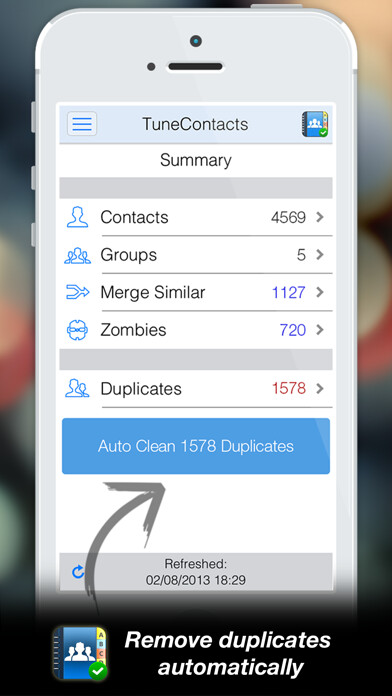 Emulate iPhone app Tuneup Contacts using MyAndroid Emulate iPhone app Tuneup Contacts using MyAndroid