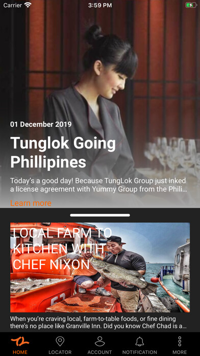 Emulate iPhone app TungLok+ (Singapore) using MyAndroid