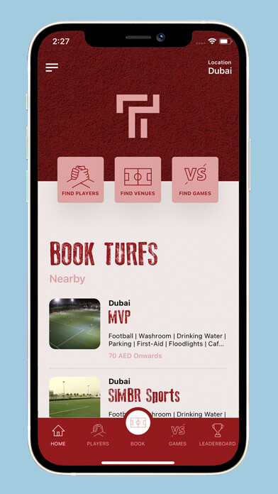 Emulate iPhone app Turf Booking using MyAndroid