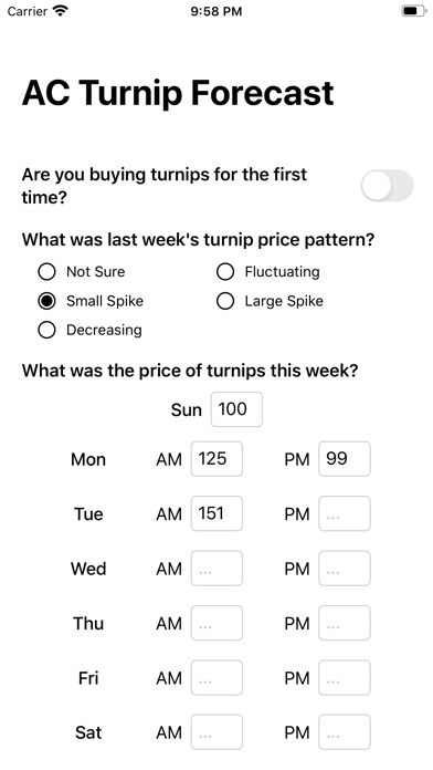 Emulate iPhone app Turnip Price Forecast: ACNH using MyAndroid
