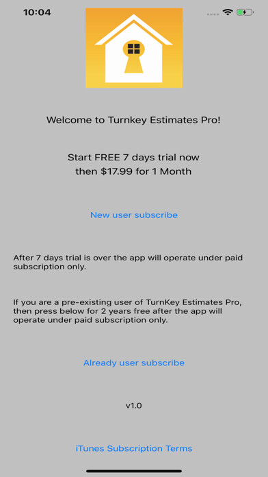 Emulate iPhone app Turnkey Estimates Pro using MyAndroid