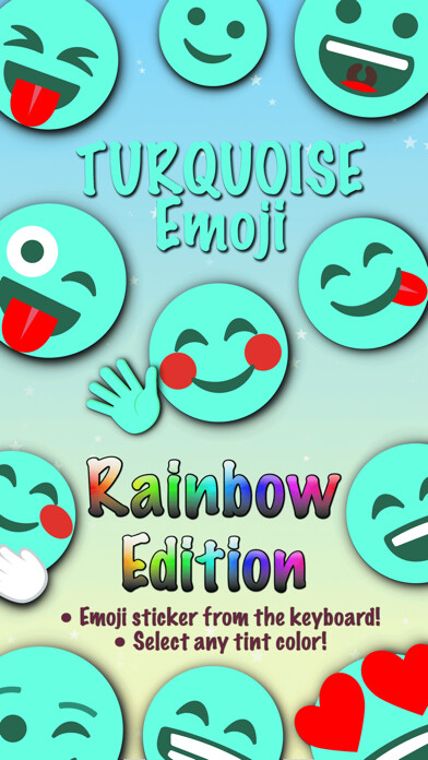 Emulate iPhone app TURQUOISE Emoji • Stickers using MyAndroid