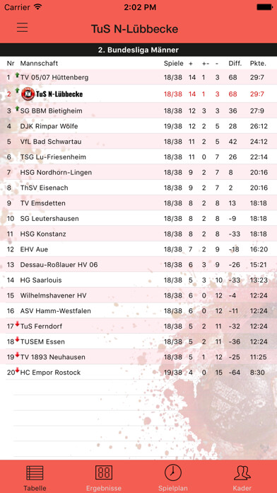 Emulate iPhone app TuS N-Lbbecke NEU using MyAndroid