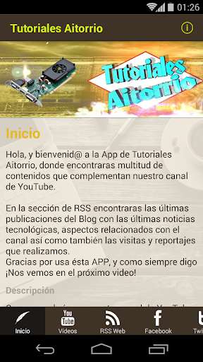 Run android online APK Tutoriales Aitorrio APP from MyAndroid or emulate Tutoriales Aitorrio APP using MyAndroid