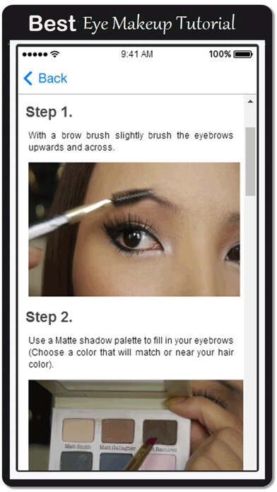 Emulate iPhone app Tutorial Eye Makeup and Eyebrows using MyAndroid