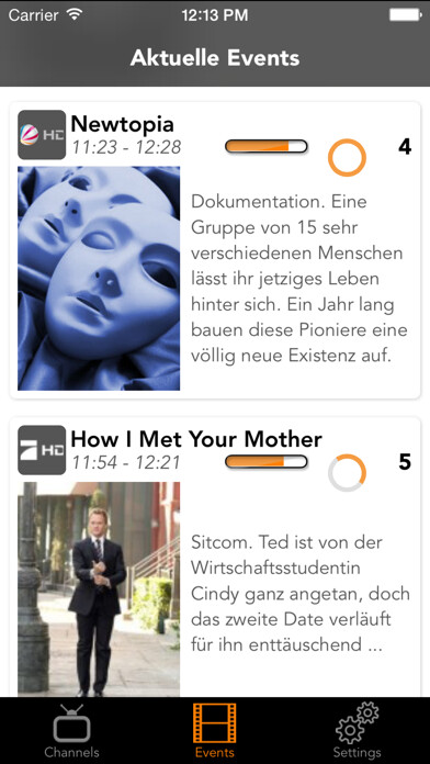 Emulate iPhone app TV-Guide for UPC using MyAndroid